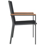 vidaXL Chaises de jardin lot de 2 noir 55x61 5x90cm textilène et acier