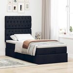 vidaXL Lit ottoman avec matelas et LED noir 80x200cm tissu
