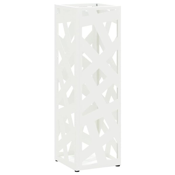 vidaXL Porte-parapluie Blanc 15 5 x 15 5 x 49 cm Acier