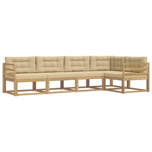 vidaXL Ensemble de canapés d'extérieur 4 Pièces Blanc et Beige Polyester