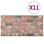 Vidaxl panneaux muraux 3d design brique gris et marron foncé 11pcs eps