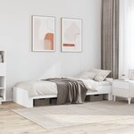 vidaXL Cadre de lit sans matelas blanc 75x190 cm bois d'ingénierie