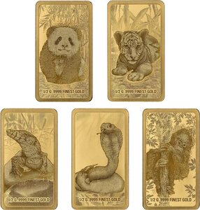 Pièce de monnaie en Or 1000 Francs g 0.5 Millésime 2025 LITTLE FIVE