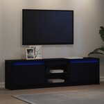 vidaXL Unites TV 2 Pièces Noir 180 x 34 x 50 cm Bois d'ingénierie