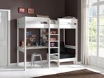 Pino-Combinaison lit Mezzanine Avec Fauteuil Blanc et Un Matelas Basic Cool 10x90x200