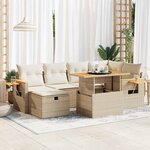 vidaXL Salon de jardin avec coussins 8 Pièces beige résine tressée