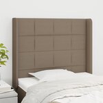 vidaXL Tête de lit avec oreilles Taupe 93x16x118/128 cm Tissu