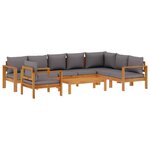 vidaXL Salon de jardin avec coussins 6 Pièces bois d'acacia solide