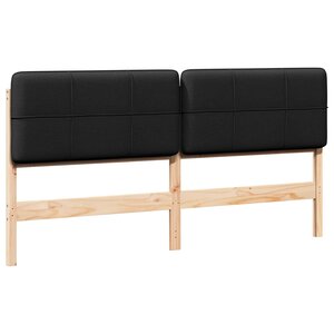 vidaXL Tête de lit capitonnée Marron et Noir 180 cm Pin massif