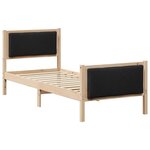 vidaXL Cadre de lit avec tête de lit Noir 80 x 200 cm tissu