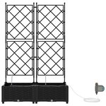 vidaXL Pots de jardin Noir 80 x 40 x 126 cm Acier
