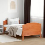 vidaXL Cadre de lit sans matelas cire marron 75x190 cm bois pin massif