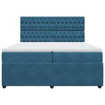 vidaXL Sommier à lattes de lit et matelas Bleu foncé 200x200cm Velours