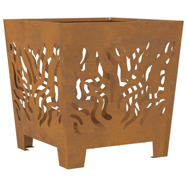 vidaXL Braise Marron 40 x 40 x 40 cm Acier résistant aux intempéries