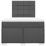 vidaXL Sommier à lattes de lit avec matelas Gris foncé 120x200cm Tissu
