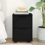 vidaXL Table de chevet Noir 30 5 x 30 x 43 cm Bois d'ingénierie