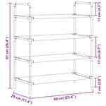 vidaXL Range-chaussures avec 4 étagères Métal et Tissu non tissé Noir