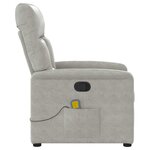 vidaXL Fauteuil inclinable de massage gris clair tissu microfibre