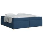 vidaXL Cadre de lit avec matelas Bleu 200 x 200 cm tissu