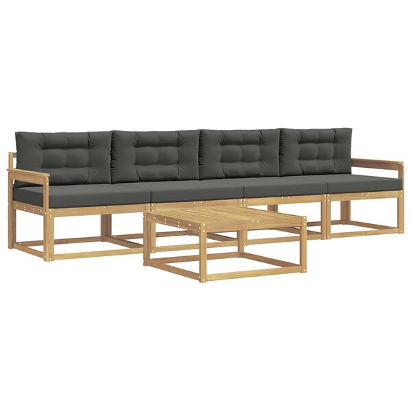 vidaXL Ensemble de canapés d'extérieur 4 pc Blanc et anthracite