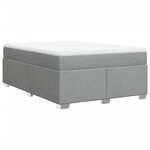 vidaXL Sommier à lattes de lit avec matelas Gris clair 140x190cm Tissu