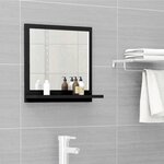 vidaXL Miroir de salle de bain Noir 40x10 5x37 cm Bois d’ingénierie