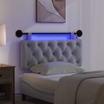 vidaXL Tête de lit suspendue Avec lumière LED Gris clair Tissu