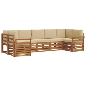 vidaXL Ensemble de canapés d'extérieur 7 pc Naturel et Beige