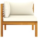 Salon de jardin meuble d'extérieur ensemble de mobilier 6 pièces avec coussin crème bois d'acacia solide 02_0016625