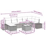 vidaXL Ensemble de canapé de jardin 8 Pièces Gris clair 55 x 62 x 69 cm