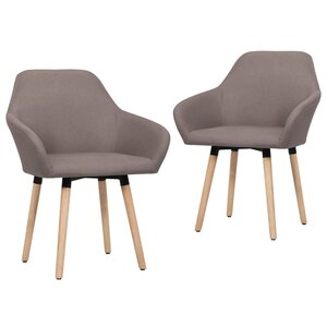 vidaXL Chaises à manger lot de 2 taupe tissu