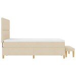 vidaXL Lit à ressorts avec matelas Crème 140 x 190 cm tissu