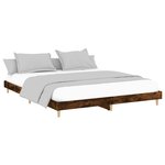 vidaXL Cadre de lit sans matelas chêne fumé 200x200 cm bois ingénierie