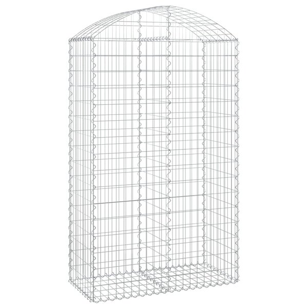 vidaXL Panier de gabions arqué 100x50x160/180 cm Fer galvanisé