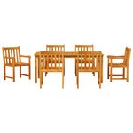 vidaXL Ensemble de salle à manger pour jardin 7 Pièces Marron