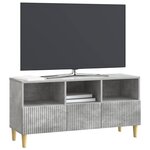 vidaXL Meuble TV 102 x 34 5 x 50 cm Gris béton Bois d'ingénierie