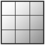vidaXL Miroir mural noir 60x60 cm métal