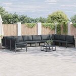 vidaXL Ensemble de canapé de jardin 10 Pièces Anthracite Acier