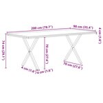 vidaXL Table à manger marron clair bois de chêne massif rectangulaire