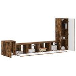 vidaXL Ensemble meuble TV 3 Pièces Chêne fumé Bois d'ingénierie