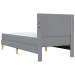 vidaXL Cadre de lit avec matelas Gris clair 90 x 190 cm Tissu