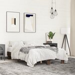 vidaXL Cadre de lit chêne marron 135x190 cm bois d'ingénierie et métal