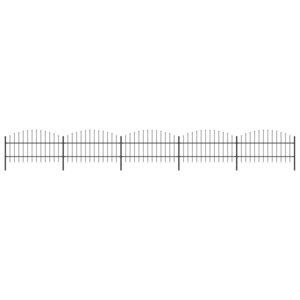 vidaXL Clôture de jardin à dessus en lance Acier (0 75-1)x8 5 m Noir