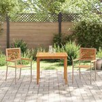 vidaXL Ensemble de salle à manger pour jardin 3 Pièces Beige Poly rotin