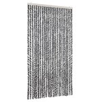 vidaXL Rideau anti-mouches gris et noir et blanc 100x230 cm chenille
