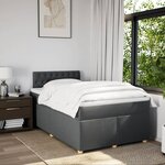 vidaXL Sommier à lattes de lit avec matelas gris foncé 120x190cm tissu