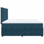 vidaXL Sommier à lattes de lit et matelas Bleu foncé 180x200cm Velours