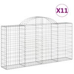 vidaXL Paniers à gabions arqués 11 Pièces 200x30x100/120 cm Fer galvanisé