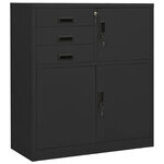 Armoire de bureau moderne avec jardinière 90 x 40 x 125 cm rangement sécurisé en acier anthracite 02_0055174