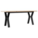 vidaXL Table basse cadre en Y 110x40x45 cm bois de pin massif et acier